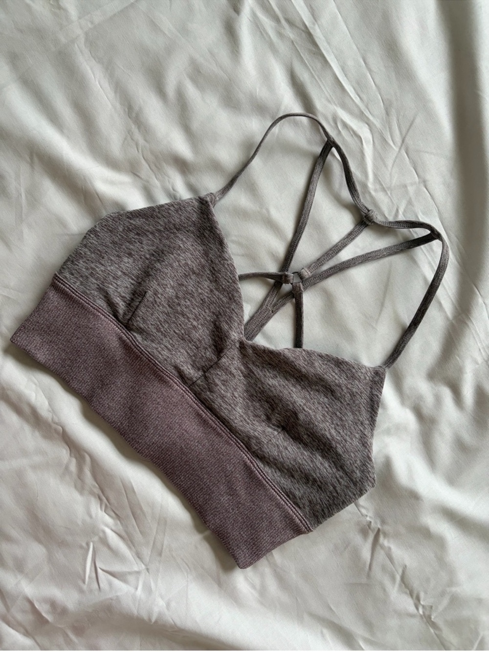ALO Yoga Alosoft Lavish Sports Bra Heathered Mauve Size M